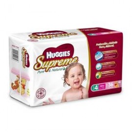 Kimberly Clark Caja Pañales Huggies Supreme Etapa 4 Niña 36P/5C-Despensaenlinea