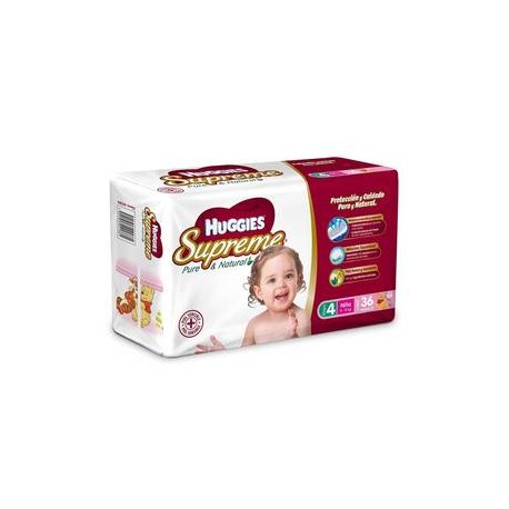 Kimberly Clark Caja Pañales Huggies Supreme Etapa 4 Niña 36P/5C-Despensaenlinea