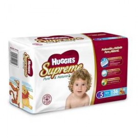 Kimberly Clark Caja Pañales Huggies Supreme Etapa 5 Niño 36P/5C-Despensaenlinea