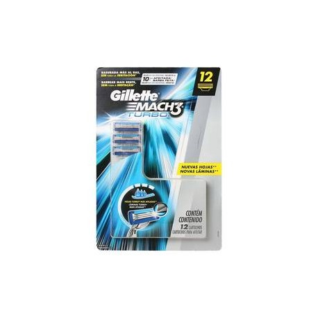 Procter & Gamble Cartuchos para Afeitar Gillette Mach 3 Turbo 12P - ZK-Despensaenlinea
