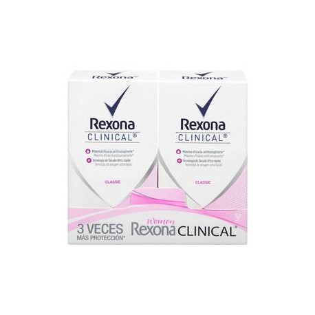 Unilever Antitranspirante en Crema Rexona Clinical para Mujer 2P/48G - ZK-Despensaenlinea