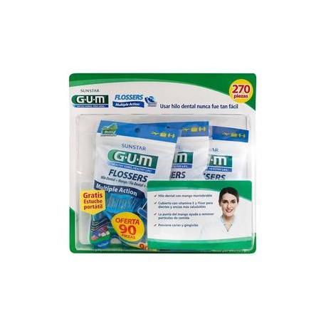 Gum Hilo Dental Gum Flossers con Mango 270P - ZK-Despensaenlinea