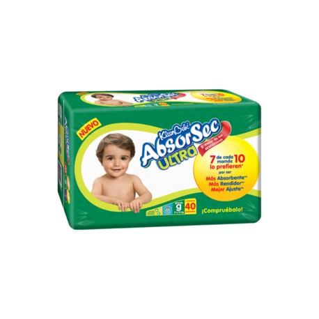 Kimberly Clark Caja Pañal Absorsec Grande 40P/4C-Despensaenlinea