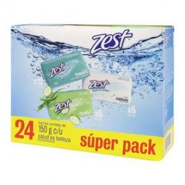 Unilever Jabón en Barra Zest Aqua, Pepino y Neutro 24P/150G  - ZK-Despensaenlinea