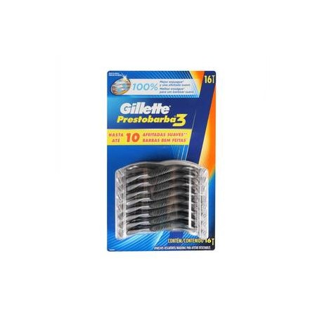 Procter & Gamble Rastrillos Gillette Prestobarba 3 16P - ZK-Despensaenlinea