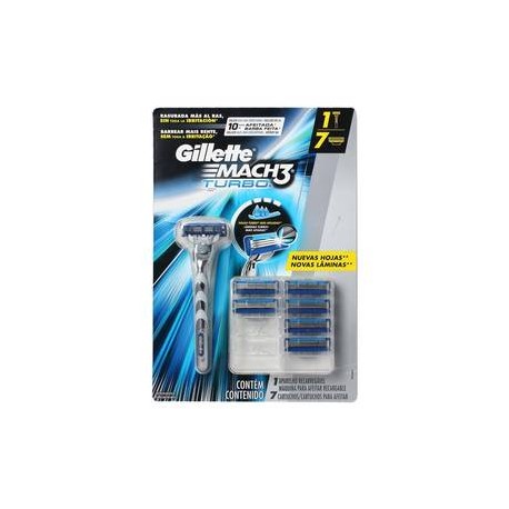 Procter & Gamble Máquina para Afeitar Gillette Mach3 Turbo 7P - ZK-Despensaenlinea