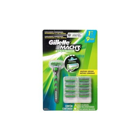 Procter & Gamble Máquina para Afeitar Gillette Mach3 Sensitive Recargable 8P para afeitar - ZK-Despensaenlinea