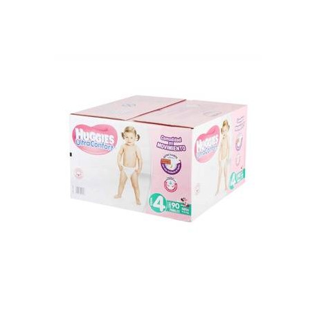 Kimberly Clark Pañales Etapa 4 Huggies Niña UltraConfort 90P - ZK-Despensaenlinea