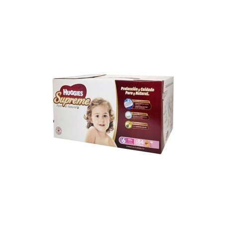 Kimberly Clark Pañales Etapa 6 Huggies Niña Supreme 84P - ZK-Despensaenlinea