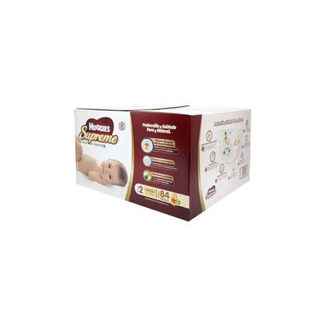 Kimberly Clark Pañales Etapa 2 Huggies Supreme Pure & natural 84P - ZK-Despensaenlinea