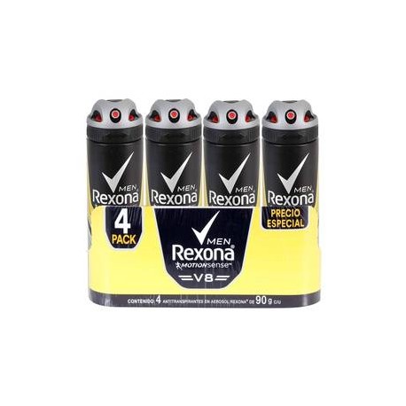 Unilever Antitranspirante Rexona V8 Men 4P/90G - ZK-Despensaenlinea