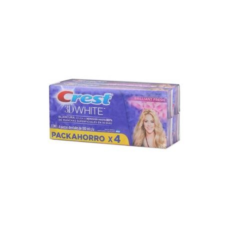 Procter & Gamble Pasta Dental Anticaries Crest 3D White Brilliant Fresh 4P/100M - ZK-Despensaenlinea