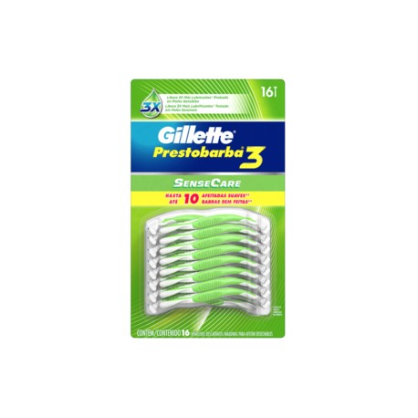 Procter & Gamble Gillette Prestobarba 3 rastrillo desechable 16P - KOZ-Despensaenlinea