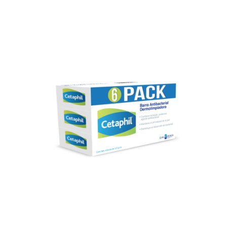 Cetaphil Jabon en barra antibacterial 6P - KOZ-Despensaenlinea