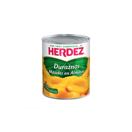 Herdez Caja Duraznos en Almibar en Mitades 800G/12P-Despensaenlinea