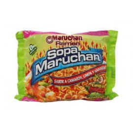 Maruchan Caja sopa Maruchan Ramen sabor camarón con limón y habanero 24P/85G-Despensaenlinea